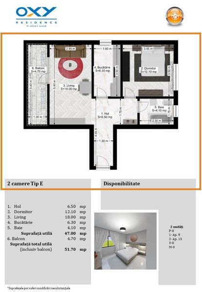 Pallady- Oxy Residence 2 camere Tip E mega discount